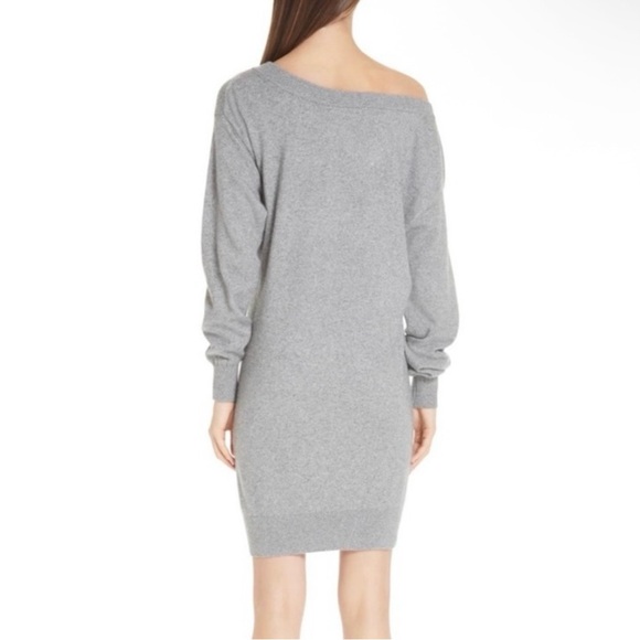 Alexander Wang Asymmetrical Zip Detail Sweater Dress in Heather Grey - Picture 3 of 8